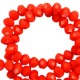 Top Facet kralen 4x3mm disc Living coral red-pearl shine coating